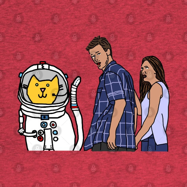 Distracted Boyfriend Meme Sci Fi With Space Cat by ellenhenryart